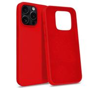 MyGadget Case for iPhone 15 Pro Max - Silicone Hardcase with Microfiber Lining - Shockproof Shell in Red