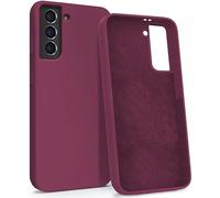 MyGadget Case for Samsung Galaxy S21 - Silicone Hardcase with Microfiber Lining - Shockproof Shell in Wine Red