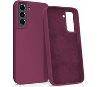 MyGadget Case for Samsung Galaxy S22 - Silicone Hardcase with Microfiber Lining - Shockproof Shell in Wine Red
