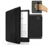 MyGadget Cover compatible Tolino Vision 5 | Kobo Libra H2O Magnetic Flip Case - Bookstyle Protector with Elastic Hand Strap - Black