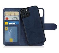 MyGadget Flip Case for iPhone 15 - [ Removable Magnetic Cover ] - PU Leather Phone Case - [ Cover with Card Slot ] Protective Shell in Dark Blue