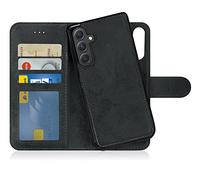 MyGadget Flip Case for Samsung Galaxy A54 5G - [ Removable Magnetic Cover ] - PU Leather Phone Case - [ Cover with Card Slot ] Protective Shell in Grey Black