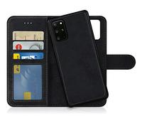MyGadget Flip Case for Samsung Galaxy S20 Plus - [ Removable Magnetic Cover ] - PU Leather Phone Case - [ Cover with Card Slot ] Protective Shell in Grey Black