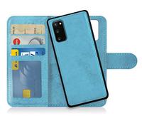 MyGadget Flip Case for Samsung Galaxy S20 - [ Removable Magnetic Cover ] - PU Leather Phone Case - [ Cover with Card Slot ] Protective Shell in Light Blue