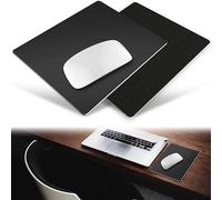 MyGadget Mouse Mat in Metal [ 18cm x 23cm x 0.25 cm ] - Smooth surface & non-slip faux leather base - Pad for Apple Magic Mouse etc. - Black