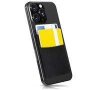 MyGadget Phone Credit Card Holder 2 Pockets - RFID Blocking Stick On Wallet - Self Adhesive Microfiber Sticker Universal for Smartphone & Cases - Black