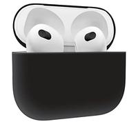 MyGadget Silicone Case compatible with Apple AirPods 3rd Generation - Shockproof Cover for Bluetooth Earphones - Anti-Slip Skin in Matte Black