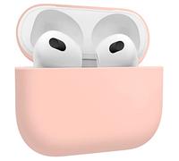 MyGadget Silicone Case compatible with Apple AirPods 3rd Generation - Shockproof Cover for Bluetooth Earphones - Anti-Slip Skin in Matte Pink