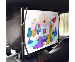 MyGadget Tablet Headrest Holder for Car - Universally usable for Devices from 7 to 11 inches - Back Seat Mount for iPad, Kindle Fire, Nintendo Switch etc. - Black