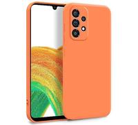 MyGadget TPU Case for Samsung Galaxy A33 5G - Cover Dual Layer with Camera Protection | Inner Lining - Soft Touch Rubber & Anti-Scratch Shell Orange