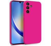 MyGadget TPU Case for Samsung Galaxy A34 5G - Cover Dual Layer with Camera Protection | Inner Lining - Soft Touch Rubber & Anti-Scratch Shell Magenta Red