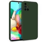 MyGadget TPU Case for Samsung Galaxy A71 4G - Cover Dual Layer with Camera Protection | Inner Lining - Soft Touch Rubber & Anti-Scratch Shell Olive Green