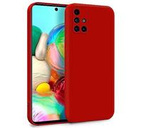MyGadget TPU Case for Samsung Galaxy A71 4G - Cover Dual Layer with Camera Protection | Inner Lining - Soft Touch Rubber & Anti-Scratch Shell Red