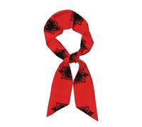 MYGANN Albanian Flag Rectangle Women'S Silk Scarf Hijab Scarf Costume Accessories Handbag Pendant 119x7.9cm