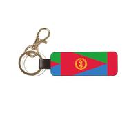 MYGANN Eritrean Flag Unisex Universal Leather Keychain With Metal Ring For Thanksgiving Anniversary Creative Gift