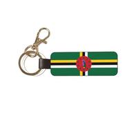 MYGANN Flag Of The Commonwealth Of Dominica Unisex Universal Leather Keychain With Metal Ring For Thanksgiving Anniversary Creative Gift
