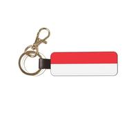 MYGANN Indonesian Flag Unisex Universal Leather Keychain With Metal Ring For Thanksgiving Anniversary Creative Gift