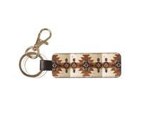 MYGANN Native American Patterns Unisex Universal Leather Keychain With Metal Ring For Thanksgiving Anniversary Creative Gift