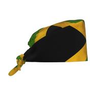 MYGANN Old Jamaican Flag Unisex Adjustable Elastic Band Breathable Work Cap for Beauty Spa Facial Care Doctor Fitness Black
