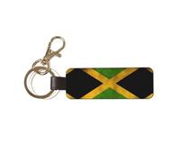 MYGANN Old Jamaican Flag Unisex Universal Leather Keychain With Metal Ring For Thanksgiving Anniversary Creative Gift
