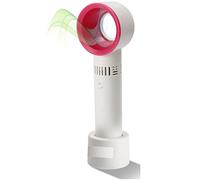 MyGarden 360° Bladeless Fan Hand Held Desktop Mini Portable USB Rechargeable Cooler Fan Quick Cool White/Red 2057
