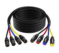 Mygatti 4-Channel XLR Snake Cables 10FT, 4 Colored XLR Male to Female Microphone Cable with Color-Coded, for Recording, Studios, Live, Mixers, IEM & Mic Systems