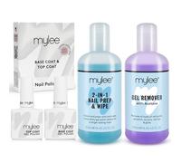 MYGEL Top & Base With Mylee Prep Wipe & Remover, UV/LED Nail Gel Soak Off