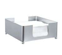 MyGift Modern Silver Metal Square Napkin Holder - Tabletop Napkin Dispenser Tray for Kitchen, Dining Table, and Home Organization