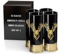 MyGiftHub Reindeer Shot Glasses- 12GA Bullet Design, Ideal gift for Xmas, Father's Day, Deer Hunting Present. Good for Whiskey,Vodka and Tequila, 45ml/1.5oz