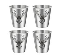 MyGiftHub Reindeer Stainless Steel Shot Glasses 2oz - Deer Shot Glasses- Durable Shots Gifts for Huntint Lovers