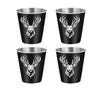 MyGiftHub Reindeer Stainless Steel Shot Glasses 2oz - Deer Shot Glasses- Durable Shots Gifts for Huntint Lovers