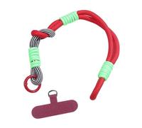 MyGiGi Cell Phone Wrist Strap Lanyard, Multicolored Braided Charm Bracelet, Universal Wrist Chain Compatible with Most Phone Cases (Red + Black White)
