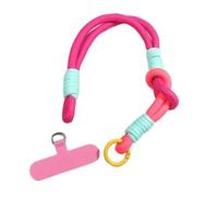 MyGiGi Cell Phone Wrist Strap Lanyard, Multicolored Braided Charm Bracelet, Universal Wrist Chain Compatible with Most Phone Cases (Bright Red + Rose Red)