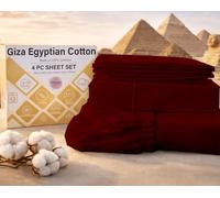 MyGiza Sheets,100% Certified Giza Egyptian Cotton Sheets-King Size Giza Cotton Sheets Set to Fit Upto 18 Inches Deep Mattress (4 Pcs) Burgundy