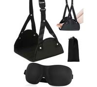 MYGLOAR 2 Pack Airplane Footrest and Eye Mask Airplane Footrest, Premium Memory Foam Footrest, Hanging Footrest, Travel Office Airplane Rest