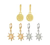 MYGLOAR 3 pieces Sun Earrings - Women's Earrings Made of Durable Stainless Steel - Waterproof Earrings Women - 100% Waterproof & Skin-friendly Hoop Earrings Women's Fashion Jewellery for Your