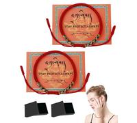 MYGLOAR Red Bracelet, Red Fabric Kabbalah Bracelet, Child Protection, Men, Women, Handmade Tibetan Red Lucky Bracelet, Buddhist Lucky Bracelet (Red 2pcs)