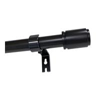 MYGOALII 70-230cm 25mm Seamless Splicing Extendable Curtain Poles for Eyelet Curtains, Metal Black Curtain Pole for Door with Adjustable Brackets and Classic Finials, Curtain Rods for Window