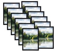 MYGOGYM 6x8 Photo Frames Black 12 Pack, 8x6 Multiple Picture Frames Set Modern Style, Tabletop or Wall Mount