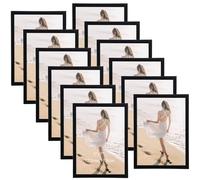 MYGOGYM 7x5 Photo Frames Black 12 Pack, 5x7 Multiple Picture Frames Set Modern Style, Tabletop or Wall Mount