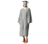 MyGradDay Unisex Matte Graduation Cap and Gown 2025 and 2026 Set Bulk with Tassel for College High School Graduates, Gray, 54"(5'9"-5'11")