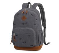 mygreen Corduroy Backpack, Vintage Lightweight 15.6" Laptop Bag with Padded Sleeve, Kateboard Gray, M, School Backpack for Teenager