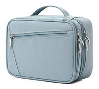 mygreen Electronics Travel Organizer, Watreproof Electronic Accessories Case Portable Double Layer Cable Storage Bag for Cord, Charger, Flash Drive, Phone, Ipad Mini, SD Card, Gifts for Him Grey Blue