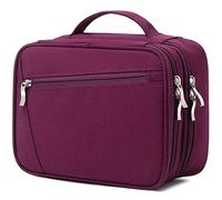 mygreen Electronics Travel Organizer, Watreproof Electronic Accessories Case Portable Double Layer Cable Storage Bag for Cord, Charger, Flash Drive, Phone, Ipad Mini, SD Card, Gifts for Him Red