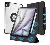 Mygroo Detachable Case for iPad Air 11 inch M4/M3/M2(2026/2025/2024),iPad Air 5th/4th Gen(2022/2020) 10.9-inch,Support Vertical Stand,Clear Hard Back Shell with Magnetic Clasp,Noble Black