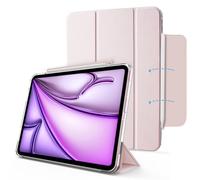 MYGROO for iPad Air 11 Inch Case M3/2(2025/2024), iPad Air 5th Generation case 2022, Air 4th Generation case, Tri-fold Smart Cover with Clear Shell,Slim and Lightweight,Sakura Pink