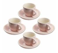 myGrtfam Porcelain Espresso Cup with Saucer 8 Pieces, Espresso Shot Cup, 100ml/3 Oz, Gray