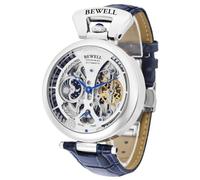 MyGUL High-End Waterproof Automatic Mechanical Watch with Genuine Leather Strap and Stainless Steel Transparent Back Cover