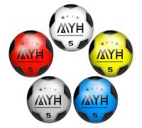 MYH (Pack of 5 PVC Plastic Football 8.5 Inch for Kids Inflatable Beach Ball Soccer - Soft Footballs for Indoor, Outdoor & Beach, Party & Games - Lightweight & Bouncy… (5)