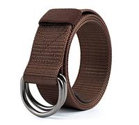 MyHaing Casual Versatile Canvas Woven Belt with Double Loop D-Shaped Buckle Outdoor Nylon Waistband
